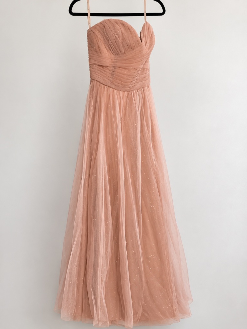 NWT Desert Coral Glitter Tulle Formal Gown Size 4